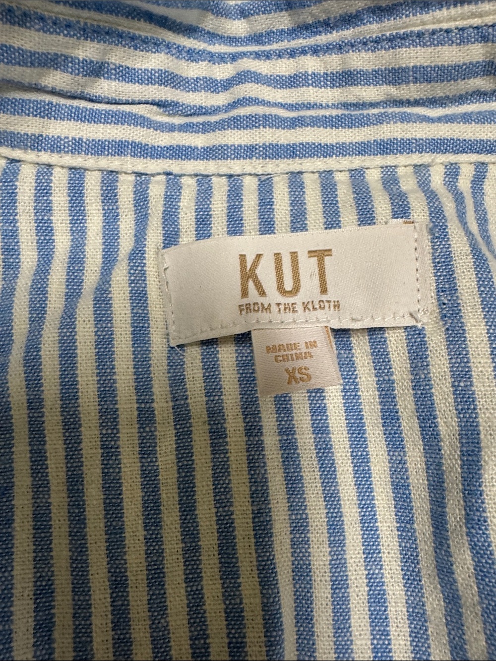 Kut from the Kloth Kids Blue & White Striped Bottoms with Gold Logo